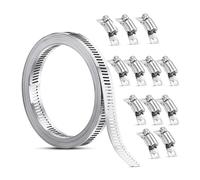 Ujjdwiurgh Fascetta stringitubo in acciaio inossidabile con elementi di fissaggio Morsetto a vite senza fine regolabile a vite senza fine Tubo flessibile per tubi flessibili 10 m facile da usare