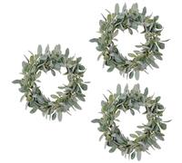 Ujjdwiurgh Kit di primaverile in 3 pezzi con orecchio di pecora floccato, ideale per tutto l'anno e le giornate normali, su una base di vite con fogliame verde.