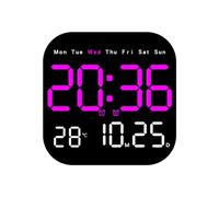 Ujjdwiurgh Orologi da Parete Digitali LED Orologio da Tavolo Elettronico Temperatura Data Settimana Display Orologio 12/24H Parete LED Sveglia D
