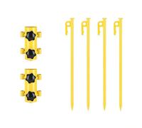 Ujjdwiurgh per Tettoia per da Sole Tubo Fisso Staffa A Terra Antivento Supporto per Regolabile di Supporto con Chiodi A Terra 6 Pezzi -Giallo