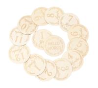 Ujjdwiurgh Set di 14 carte e dischi in legno per foto e pietre miliari 'anno, numero facile da installare e utilizzare