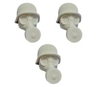 Ujjdwiurgh Set di 3 tappi per bottiglie di birra antipolvere con design a maschera tedesca, per feste e bar, colore bianco
