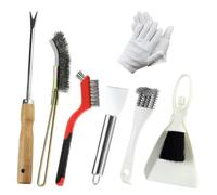 Ujjdwiurgh Set di 7 spazzole per la pulizia della gabbia degli uccelli, in acciaio inox, per escrementi di uccelli, raschietto per animali domestici, kit di attrezzi per gabbie per uccelli