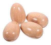 Ujjdwiurgh Set di shaker per uova in legno, 4 pezzi, shaker a percussione a mano, uova di Pasqua incompiute, strumenti musicali, giocattolo in legno per uova di Pasqua