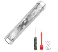 Ujjdwiurgh Set di Tubi per Affumicatore A Pellet da 12 Pollici Generatore di Tubi di Fumo da 5 Ore per Griglia per Affumicatura Calda e Fredda Realizzato In Acciaio Inossidabile Resistente Facile da U