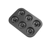 Ujjdwiurgh Stampo per torta a forma di ciambella con fori, stampo per torta fai da te, cioccolato, pasticceria, dessert, biscotti, muffin, utensili fatti a mano, accessori da cucina, 6 tazze, nero