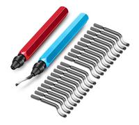 Ujjdwiurgh Strumento di sbavatura 2 Pezzi e Lame HSS 20 Pezzi, Strumento Alesatore Rimozione Bavure per Stampa 3D in Plastica Rame Alluminio Resina