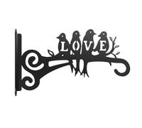 Ujjdwiurgh Supporto per piante da appendere, estetico, 25,4 cm, design in metallo, per esterni e interni, bellissimo motivo con uccellini, 1 pezzo