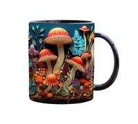 Ujjdwiurgh Tazza di funghi magici 3D in ceramica 3D design spaziale divertente tazze scrivanie tazza da bere multiuso per ufficio casa dormitorio facile da usare bene