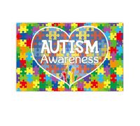 Ujjdwiurgh Tessuto per Sfondo Fotografico 180x115 cm Giornata Mondiale 'Autismo Banner Sfondo Puzzle Scena Impostazione Tessuto di Sfondo Resistente