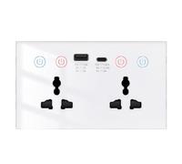 Ujjdwiurgh TUYA WIF Smart Smart With Touch Switch 4 In 1 USB Type-C Wall Outlet Universal Power Plug Power Monitor B