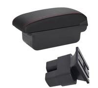 UJNHEQ Bracciolo per Auto Box Bracciolo Auto 2019 2011 2013 2014 2015 2016 Parti di Retrofit Scatola di Immagazzinaggio Interna Accessori per NV200 per Evalia(C1 Black Red No USB)