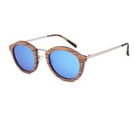 UJNHGQ Occhiali da sole da donna con intercalare in legno alla moda, occhiali da sole polarizzati UV 400 in legno, blu ghiaccio, custodia rotonda in bambù C