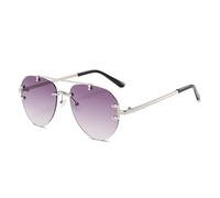 UJNHGQ Occhiali da sole da pilota senza montatura da uomo, classici, con doppio ponte, sfumature sfumate, alla moda, vintage, multicolori, casual, Z1