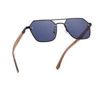 UJNHGQ Occhiali da sole in metallo e legno da uomo e da donna, occhiali da sole neri, occhiali da sole alla moda, occhiali da guida polarizzati, alta qualità, blu fumo, 1