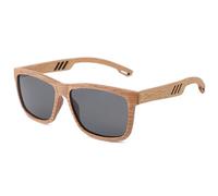 UJNHGQ Occhiali da sole in vero bambù, avvolgenti, per uomo, alla moda, adatti alla guida, stile vintage, retrò, grigi, con custodia in legno.