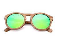 UJNHGQ Occhiali da sole in vero legno di zebra, da donna, rotondi, in legno, da uomo, con lenti polarizzate, per la guida, verde, 1
