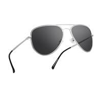 UJNHGQ Occhiali da sole polarizzati per teste grandi, uomo e donna, grigio argento XL