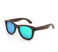 UJNHGQ Occhiali da sole polarizzati vintage alla moda da uomo, realizzati in bambù naturale con lenti polarizzanti fatte a mano, verdi, custodia in legno B