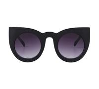 UJNHGQ Occhiali da sole retrò grandi rotondi a forma di occhio di gatto da donna e da uomo, con protezione UV400, C1 NERO GRIGIO, 1