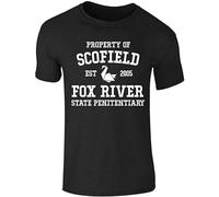 Ujoya Michael Scofield Penitentiary Prison Break Men T-Shirt Unisex Black Tee Black S