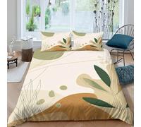 UJSDVNNJJ Nature abstract artSet Di Copripiumino ultra microfibra 3 Pezzi stampa 3D con cerniera Minimalist botanical copripiumino con federe soffice ultra morbido for ragazze Super king（260x220cm）