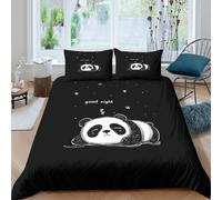 UJSDVNNJJ sleeping pandaSet Di Copripiumino ultra microfibra 3 Pezzi stampa 3D con cerniera cute cartoon style copripiumino incluso federe aiosa ultra morbido for ragazze Super king（260x220cm）