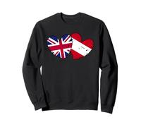 UK Austria Cuore Bandiera British Austria Amicizia Felpa