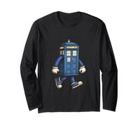 UK Blue Police Call Box come personaggio a fumetti 2 - Fan Fun Maglia a Manica