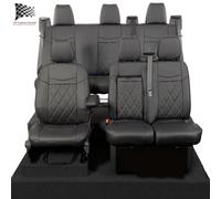 UK Custom Covers Ford Transit Custom RS 2013-2023 Set Coprisedili In Pelle Nera