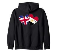 UK Egitto Cuore Bandiere British Egyptian Love Pride Felpa con Cappuccio