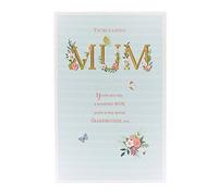 UK Greetings Biglietto d'auguri per festa della mamma, con busta, motivo a cuore, colore: azzurro