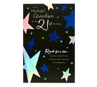 UK Greetings Biglietto di auguri per 21° compleanno per nipote, regalo di buon compleanno, lui, ragazzi, uomini, bel design, con busta, 155 x 235 mm