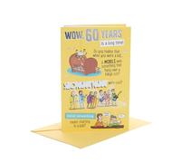 UK Greetings Biglietto di auguri per 60° compleanno per lui/amico, design divertente, multicolore, 149 mm x 229 mm