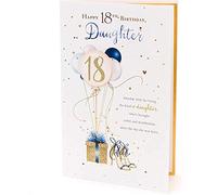 UK Greetings Biglietto di auguri per il 18° compleanno della figlia, con graziosi palloncini