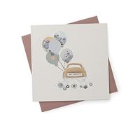 UK Greetings Biglietto di auguri per matrimonio con auto Just Married, per lui e lei, con busta, 165 x 165 mm