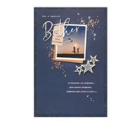 UK Greetings Biglietto di compleanno per fratello - design sentimentale, nero, 149 mm x 229 mm