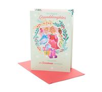 UK Greetings Biglietto di Natale con principesse Disney per nipote, regali di Natale, per lei, ragazze, donne, nipote delle principesse Disney, con busta, 22,9 x 14,9 cm