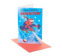 UK Greetings Biglietto di Natale Marvel Spider-Man per nipote, regali di Natale, lui, ragazzi, uomini, Spider-Man Thwip-mas nipote, con busta, 22,9 x 14,9 cm