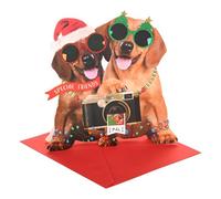 UK Greetings Biglietto di Natale per amici, regali di Natale, per lei/lui, amici speciali, cani, con busta, 18,6 x 18,6 cm