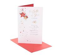 UK Greetings Biglietto di Natale per entrambi, regalo di Natale, per lei/lui, coppia di stelle e palline, con busta, 25,4 x 16,5 cm