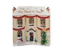 UK Greetings Biglietto di Natale per famiglia, design a forma di casa festiva