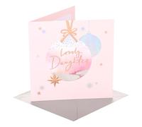 UK Greetings Biglietto di Natale per figlia, regali di Natale, per lei, ragazze, donne, palline con busta, 18,6 x 18,6 cm