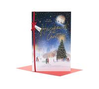 UK Greetings Biglietto di Natale per marito, con adorabile scena innevata