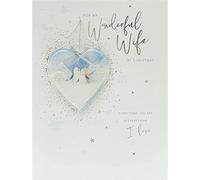 UK Greetings Biglietto di Natale per moglie, design romantico