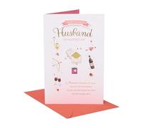UK Greetings Biglietto di San Valentino per marito, design con simboli dolci