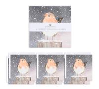 UK Greetings Confezione multipla di 6 biglietti di Natale di beneficenza per lui/lei/amiche, regali di Natale, design con pettirosso innevato, 14,5 x 14,5 cm