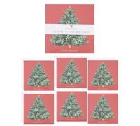 UK Greetings Confezione multipla di 6 biglietti di Natale di beneficenza per lui/lei/amici, regali di Natale, design albero, 14,5 x 14,5 cm