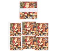 UK Greetings Confezione multipla di 6 biglietti di Natale di beneficenza per lui/lei/amici| Regali di Natale | Design Babbo Natale e giocattoli | 14,5 x 14,5 cm