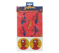UK Greetings Marvel Spider-Man confezione regalo contiene 2 fogli ed etichette carta regalo